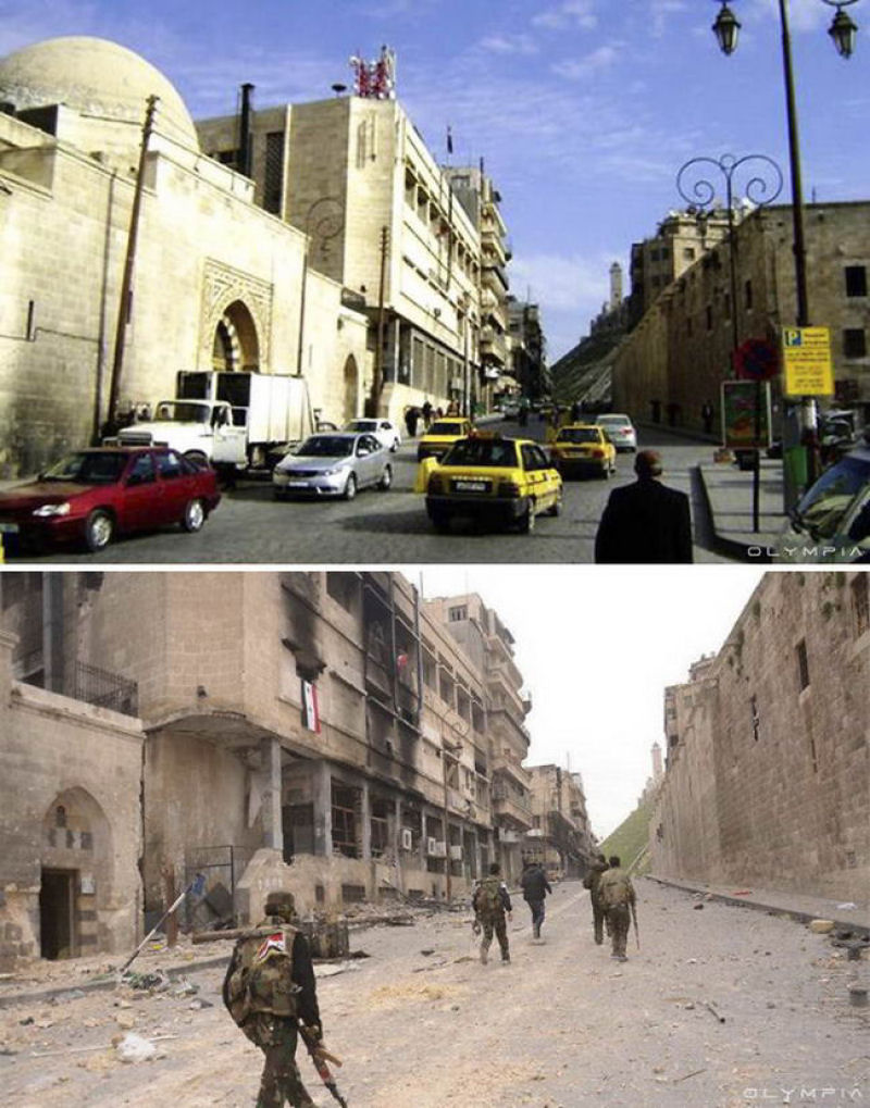 Fotografias do antes e depois revelam o que Guerra fez à maior cidade da Síria 22
