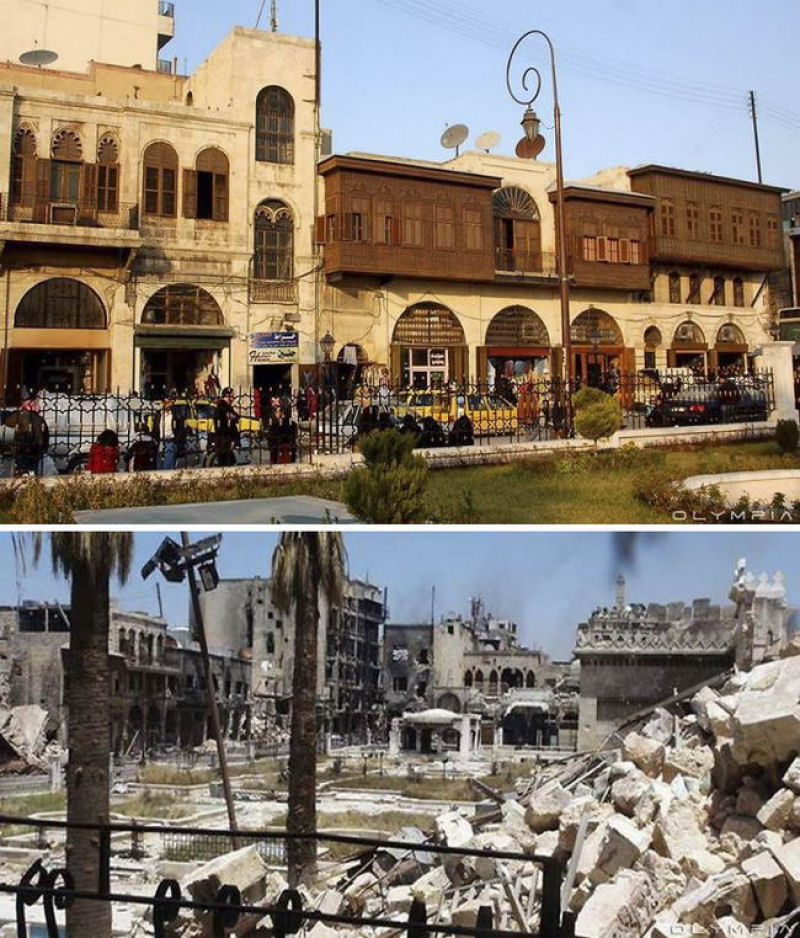 Fotografias do antes e depois revelam o que Guerra fez à maior cidade da Síria 23