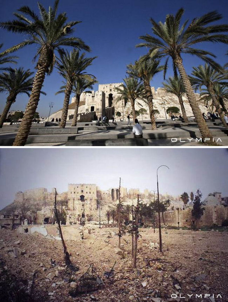Fotografias do antes e depois revelam o que Guerra fez à maior cidade da Síria 26