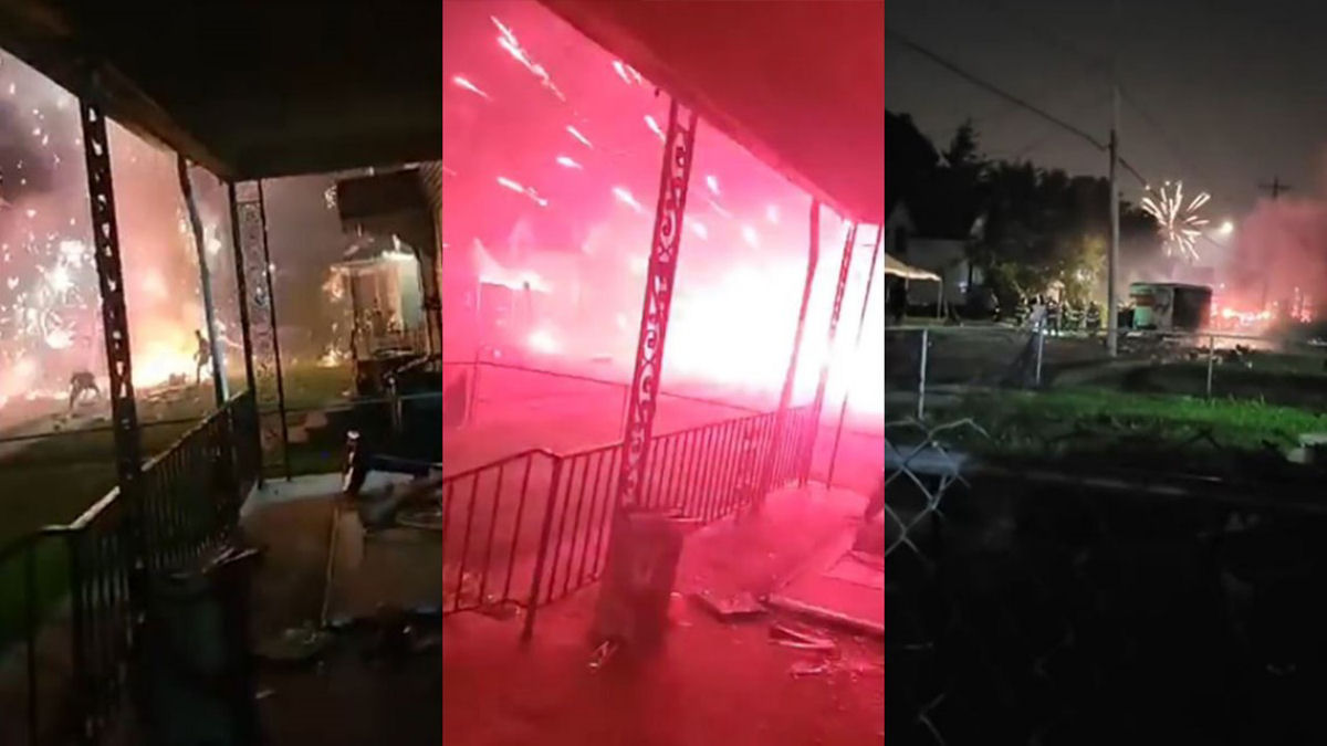 Caminhão com fogos de artifício explode e desata uma zona de guerra em cidade americana