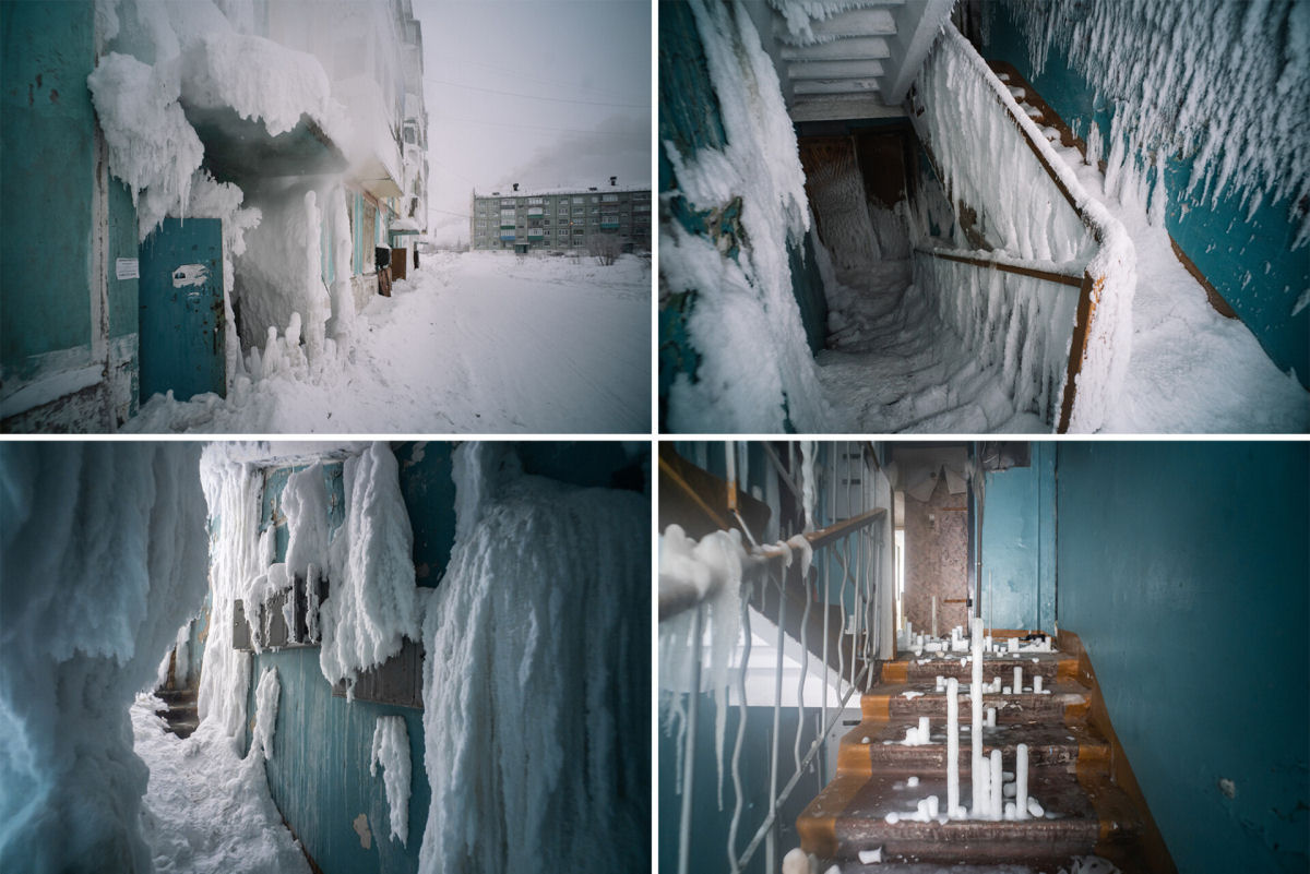 As impressionantes fotos de um complexo de apartamentos congelados em Vorkuta, na Rússia 04