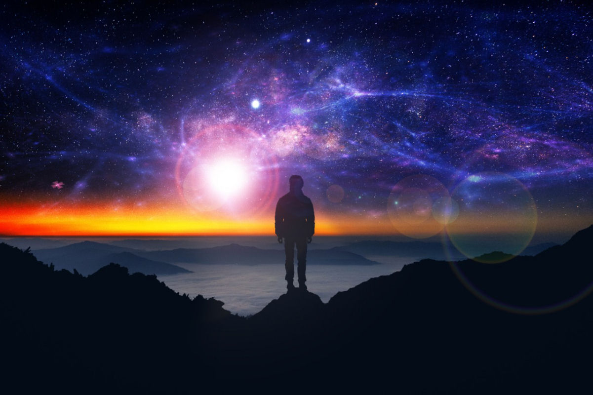 Uma lição animada existencial de humildade cósmica em relação à enormidade do universo