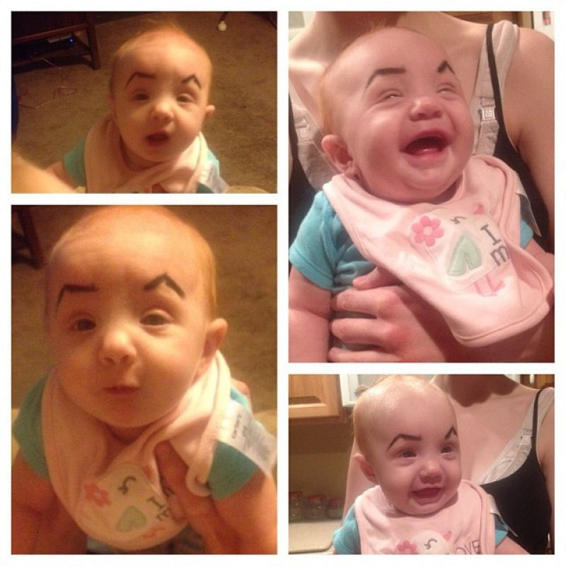 Bebs com sobrancelhas feitas: impossvel no rir! 25