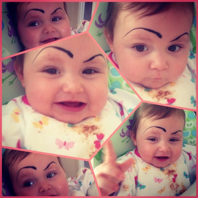 Bebs com sobrancelhas feitas: impossvel no rir! 28