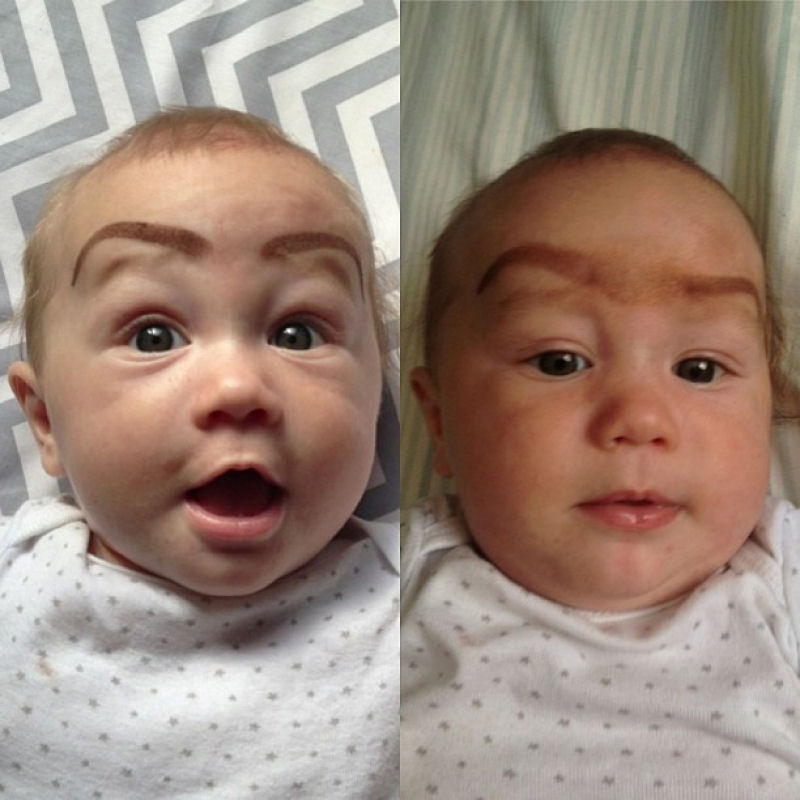 Bebs com sobrancelhas feitas: impossvel no rir! 29
