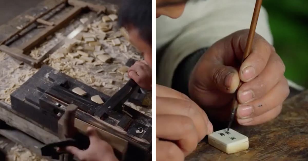 Vídeo mostra como as peças tradicionais de Mahjong são feitas do zero