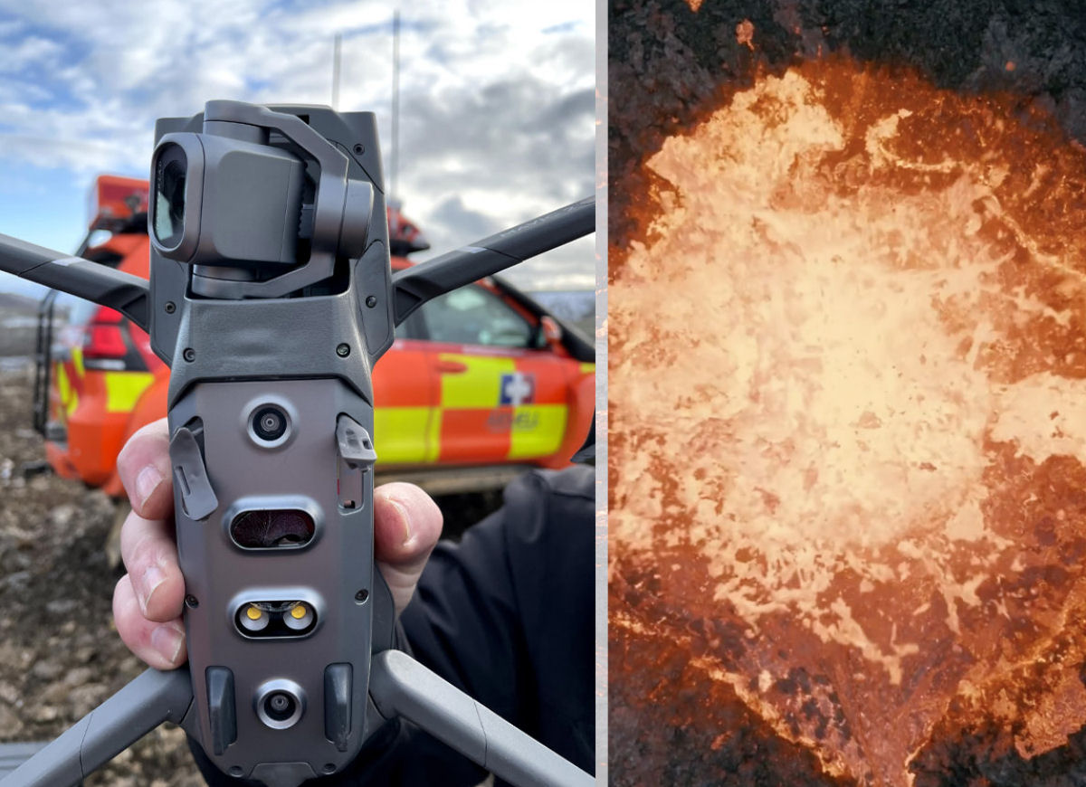 Drone desce à cratera do vulcão Fagradalsfjall e grava até acabar fundido
