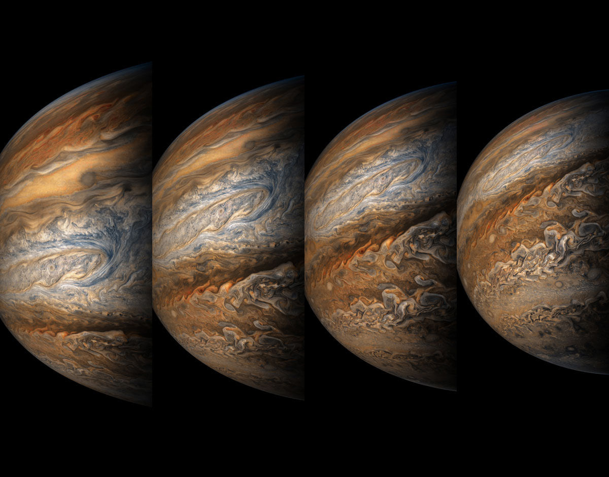 Imagens de close-up de Jpiter revelam uma paisagem impressionista de gases turbulentos 13
