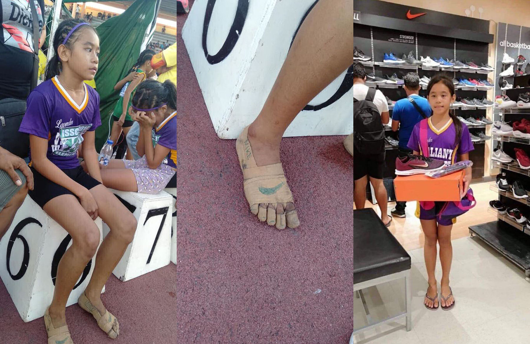 Garota filipina usa sapatilhas para correr feitas com ataduras e ganha trs medalhas de ouro