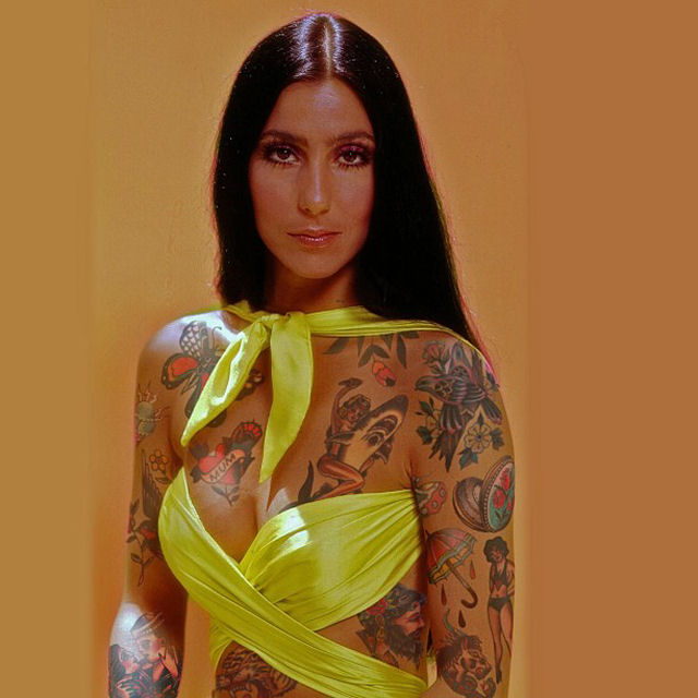 Artista reimagina celebridades completamente cobertas de tatuagens 08