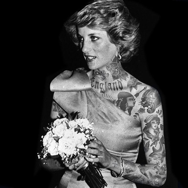 Artista reimagina celebridades completamente cobertas de tatuagens 11