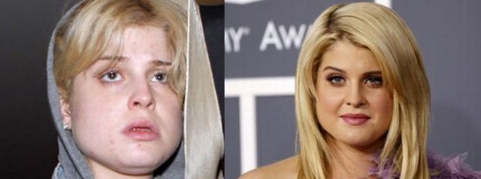 Celebridades, antes e depois da maquiagem