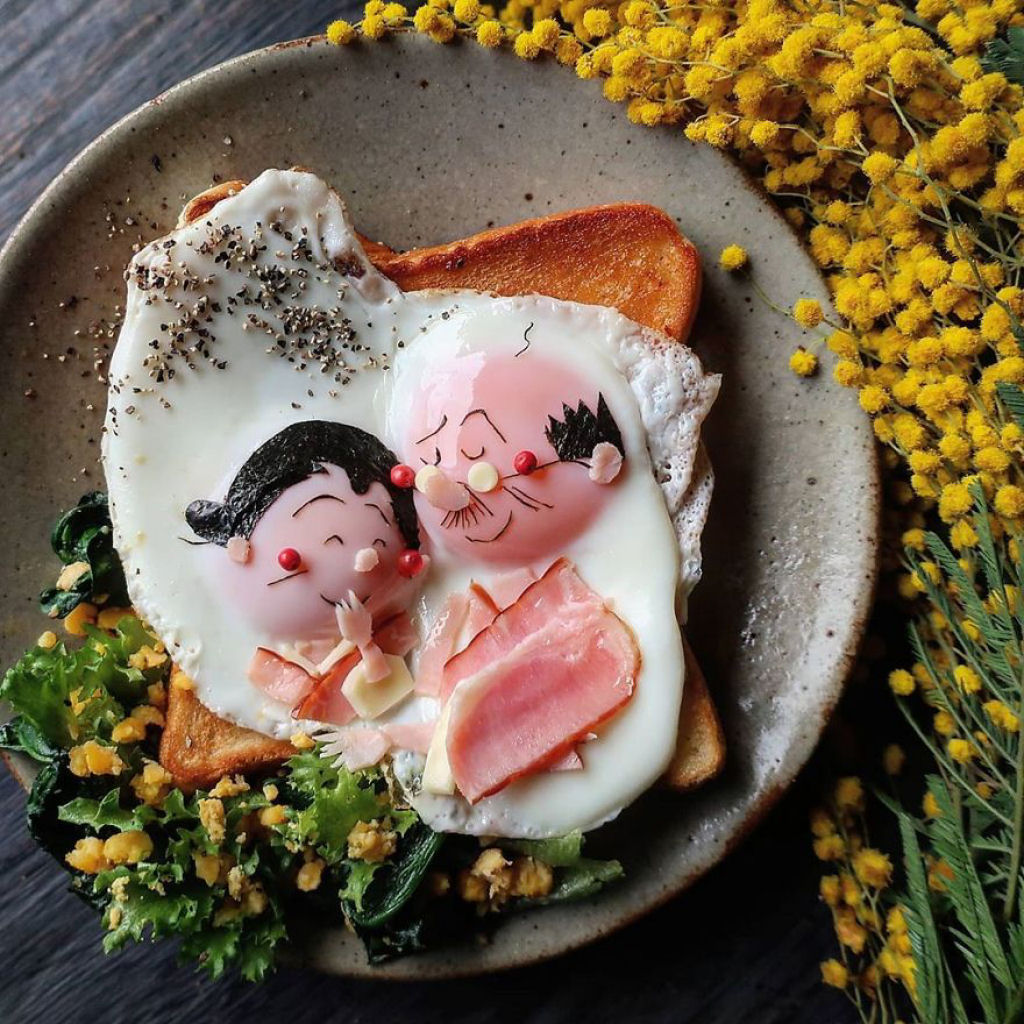 Me japonesa faz pratos e bentōs incrivelmente fofos para seus filhos usando ovos 22