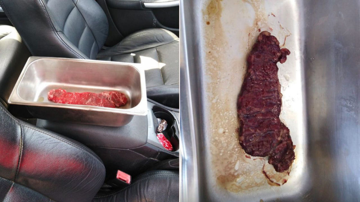 Australiano deixa um fil cru no carro e encontra a carne assada horas depois