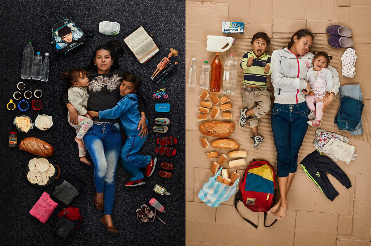Retratos de famlias venezuelanas mostram a angustiante jornada  de imigrantes