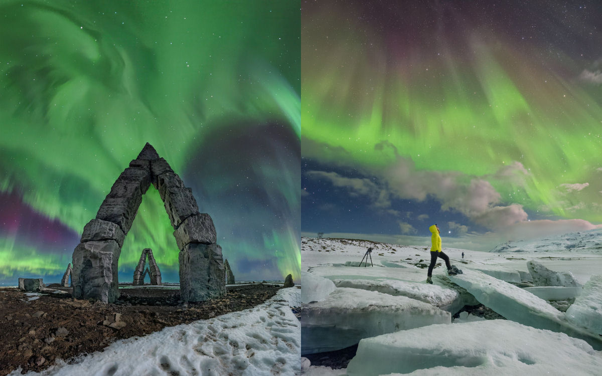 Fotos vívidas seguem a Aurora Boreal no céu noturno da Islândia 01