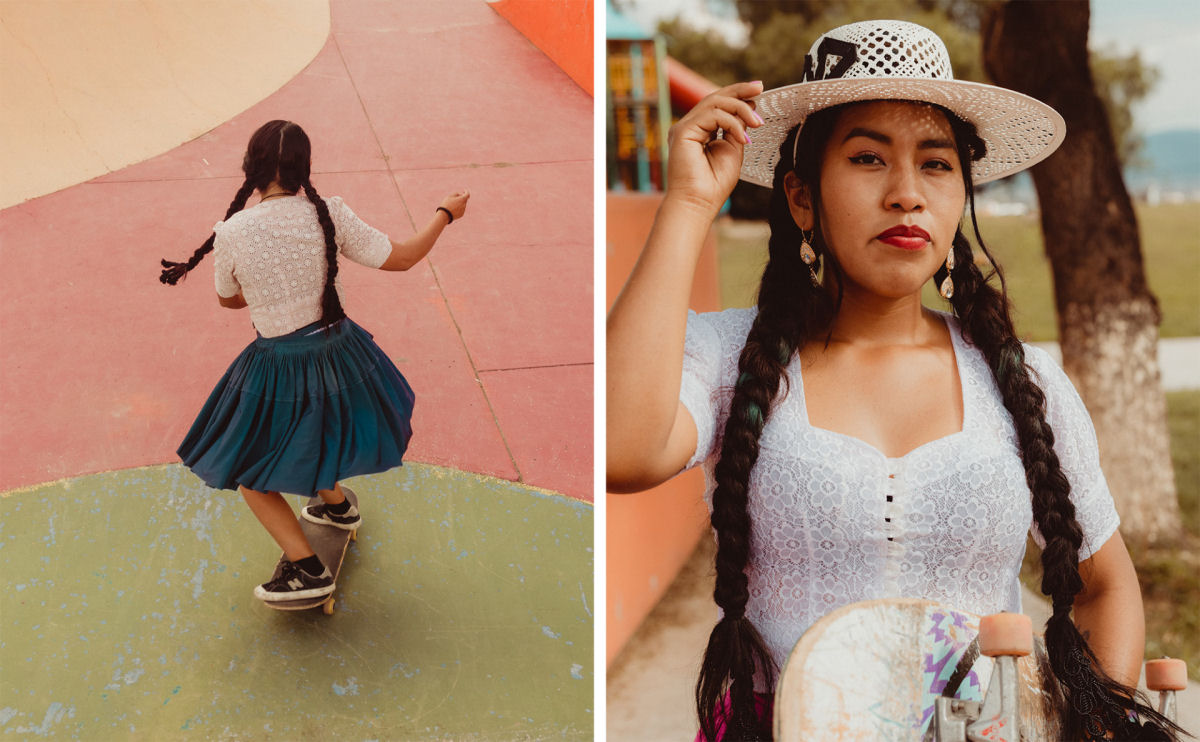 Cholitas Skatistas: as nativas bolivianas que andam de skate em trajes tradicionais 05