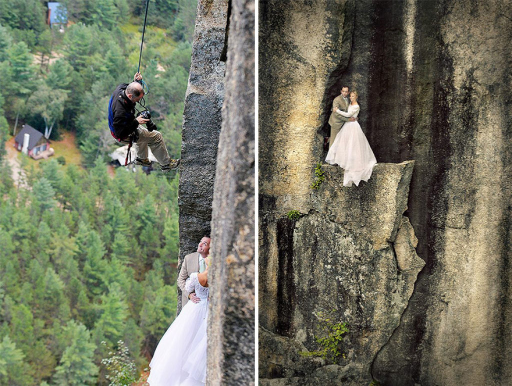 Este fotógrafo faz fotos de casamento em um penhasco a mais de 100 metros de altura 06