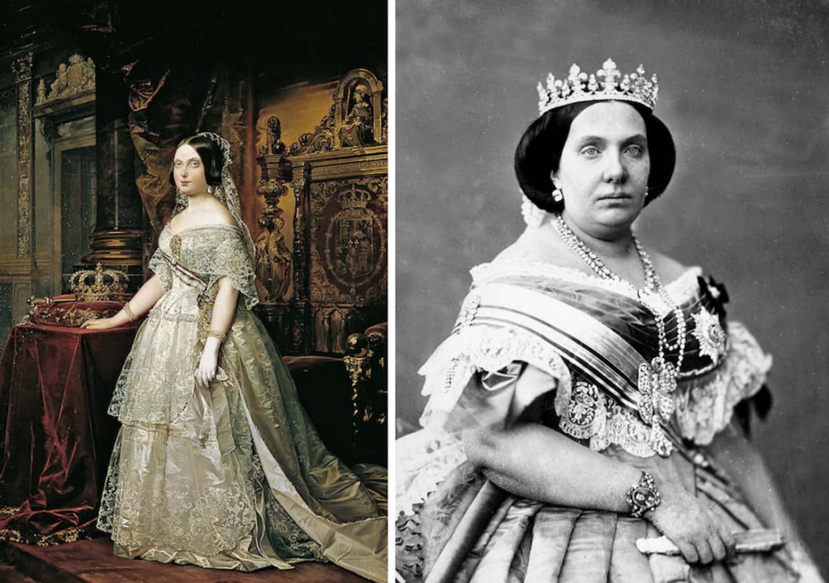 Retratos de realezas históricas justapostos com fotos reais delas 14