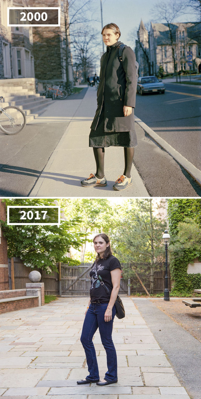 17 anos separam as fotos de antes e depois dos amigos desta fotgrafa 19
