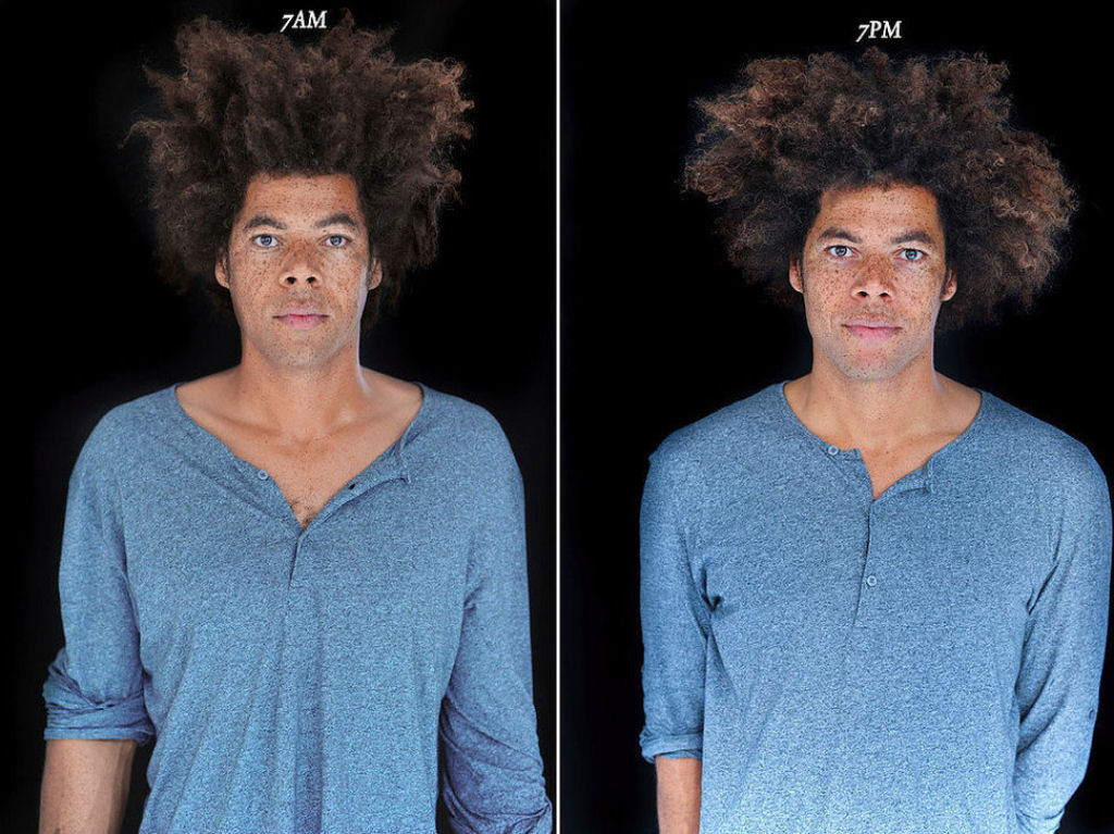 Uma fascinante srie de fotografias mostra como as pessoas se transformam da manh  noite 09