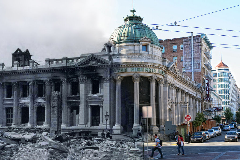 Fotos do terremoto de 1906 de San Francisco misturadas com atuais 01