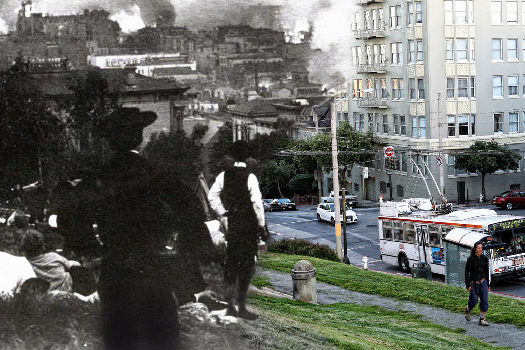 Fotos do terremoto de 1906 de San Francisco misturadas com atuais 03