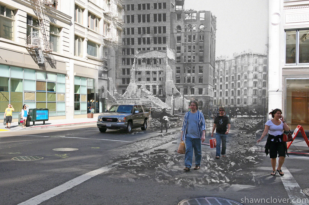 Fotos do terremoto de 1906 de San Francisco misturadas com atuais 09