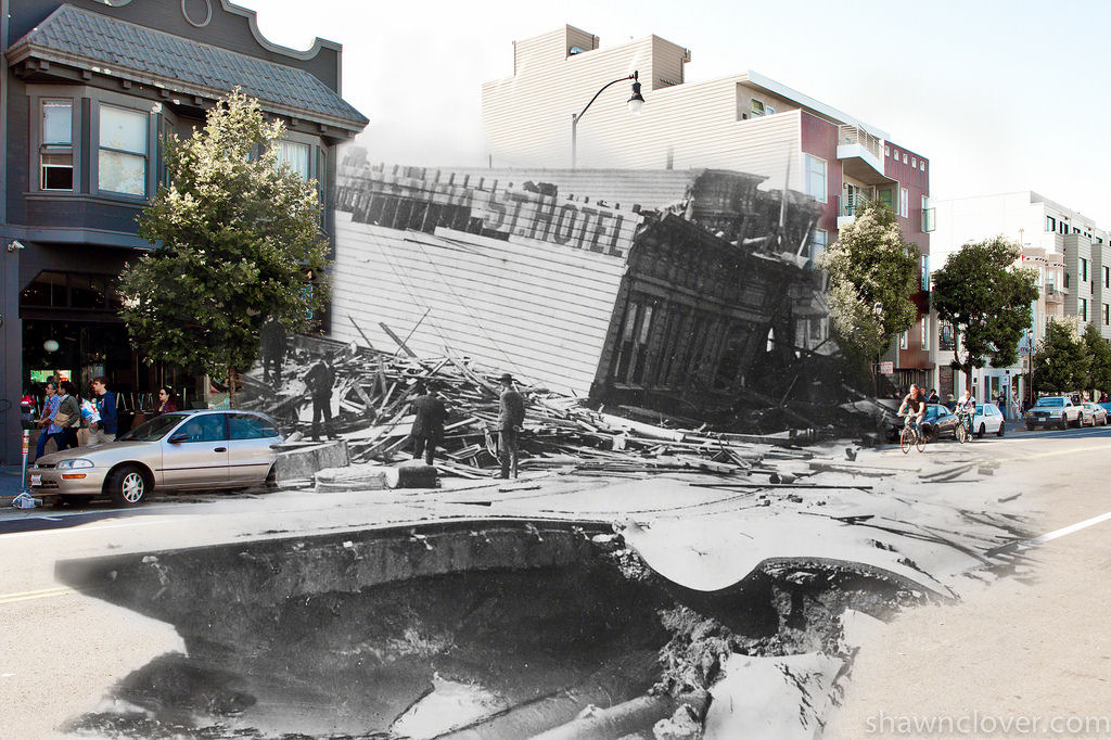 Fotos do terremoto de 1906 de San Francisco misturadas com atuais 10