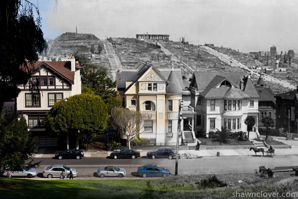 Fotos do terremoto de 1906 de San Francisco misturadas com atuais 15