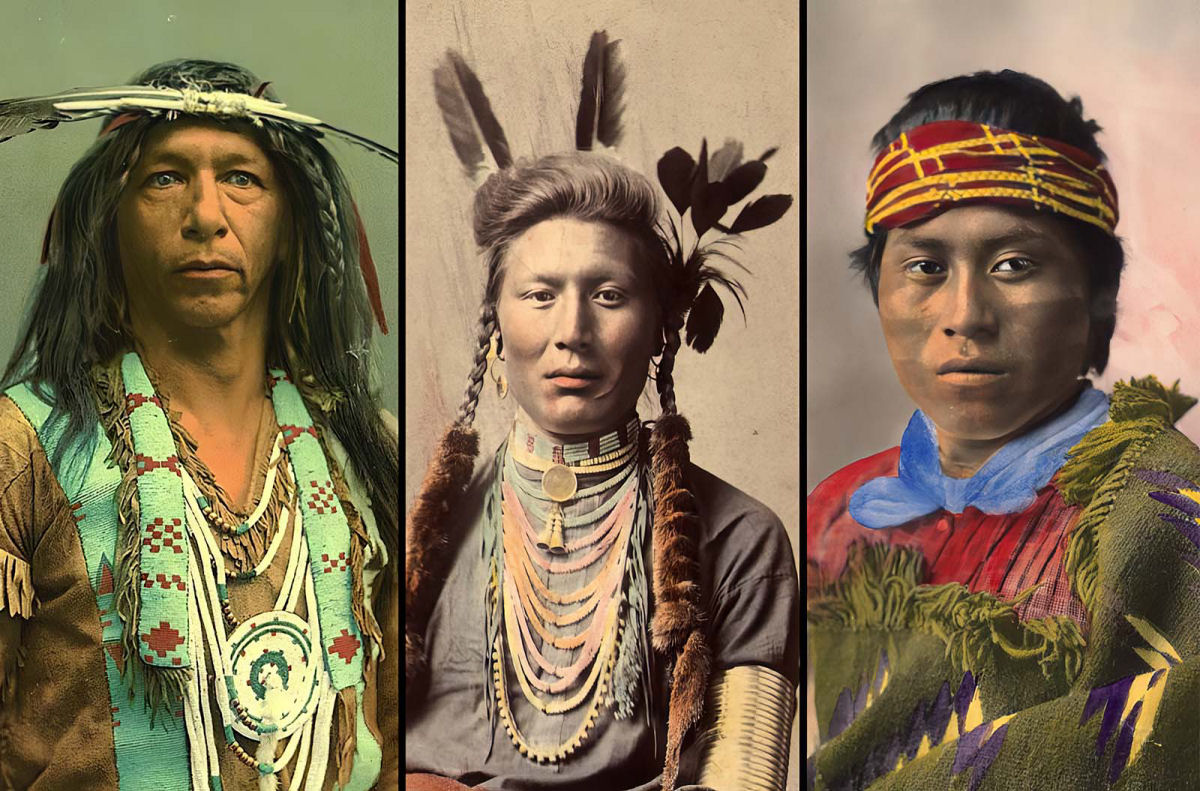 Impressionantes fotos históricas coloridas de nativos americanos do final do século 19 e início do século 20 01