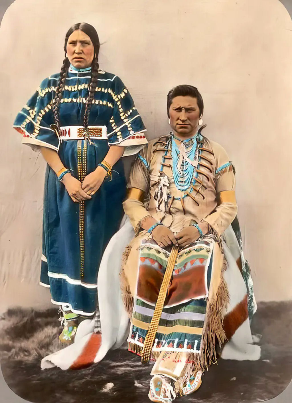 Impressionantes fotos históricas coloridas de nativos americanos do final do século 19 e início do século 20 11