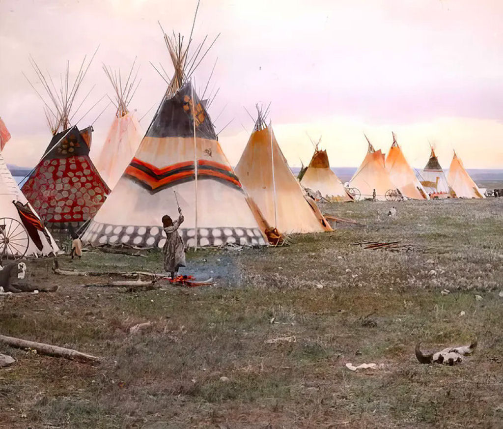 Impressionantes fotos históricas coloridas de nativos americanos do final do século 19 e início do século 20 26