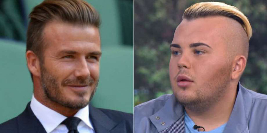 Jovem gastou mais de 80 mil reais para ficar parecido com David Beckham. No conseguiu!