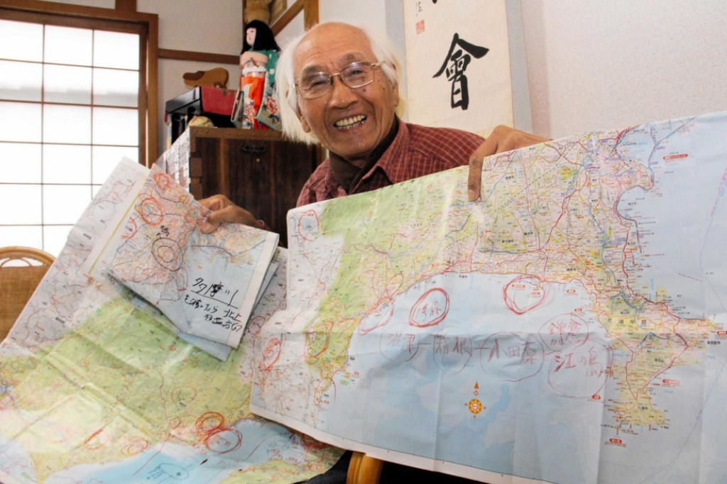 Japons de 89 anos pedala mais de 600 km para visitar seu filho de 61 no outro lado do pas