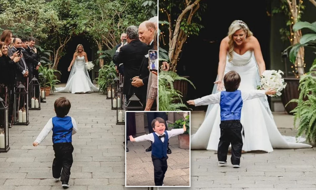 O doce momento em que um garotinho de 2 anos vê sua mãe como noiva