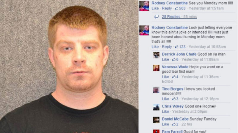 Polícia canadense publica foto de um delinquente no Facebook e el faz um comentário