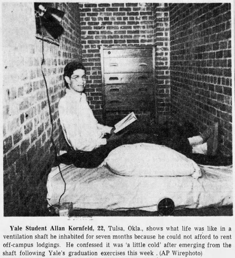 O estudante de Yale que viveu em segredo em um duto de ventilao porque no podia pagar o aluguel