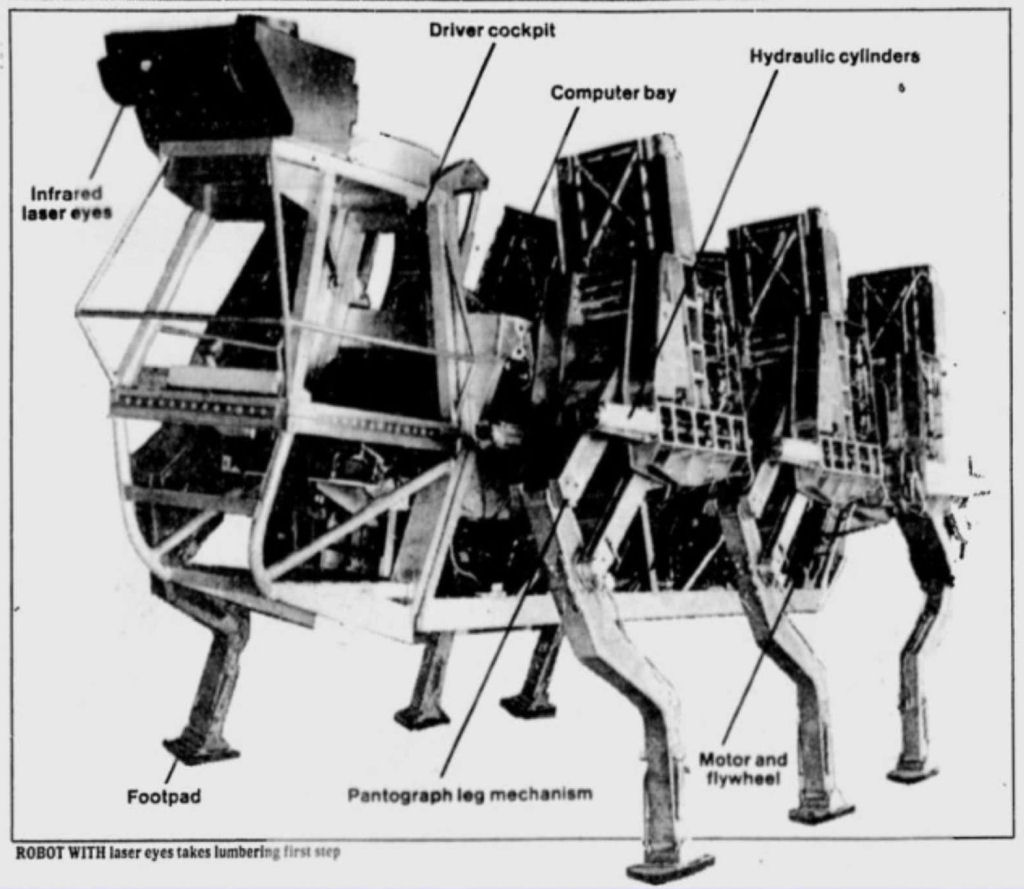 O Exército americano gastou milhões no desenvolvimento de um robô gigante de seis pernas na década de 1980
