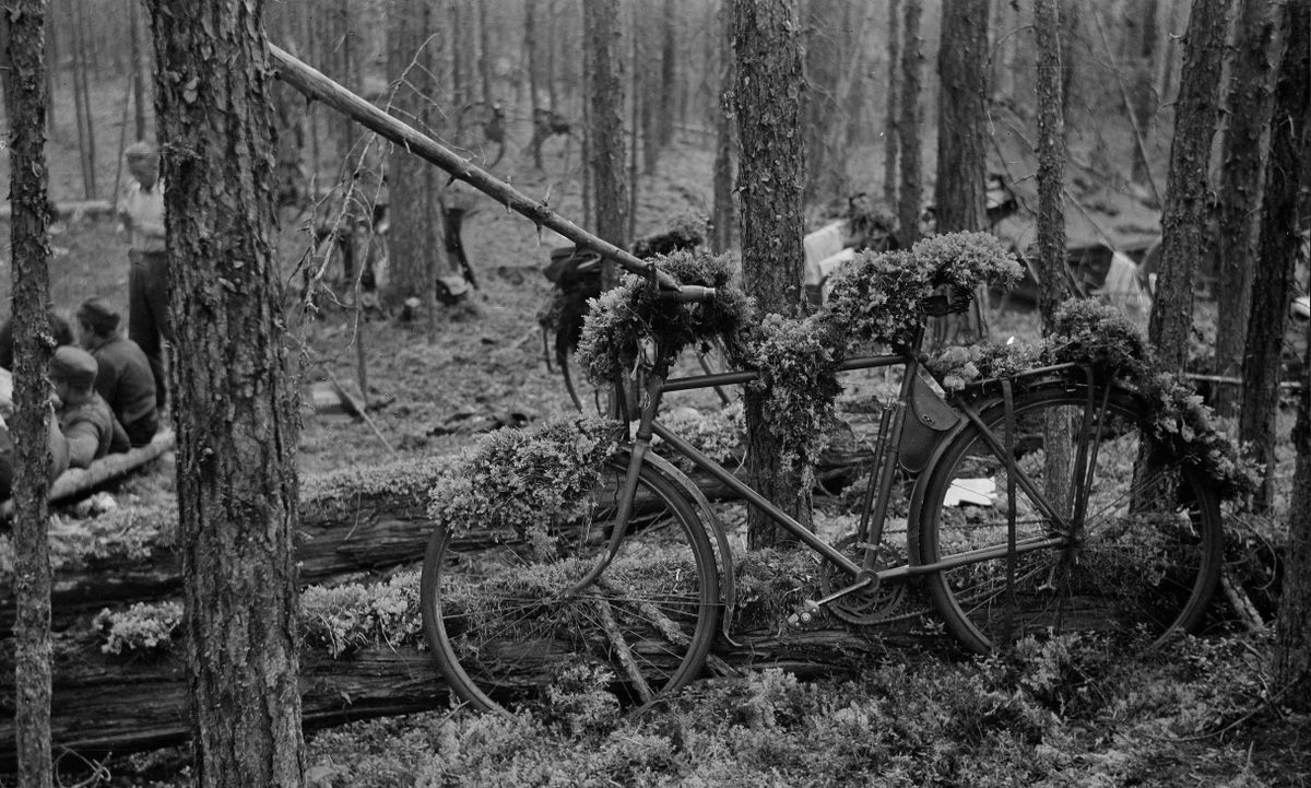 Nesta imagem da Segunda Guerra Mundial tudo  real, at mesmo a linha de rvores flutuando