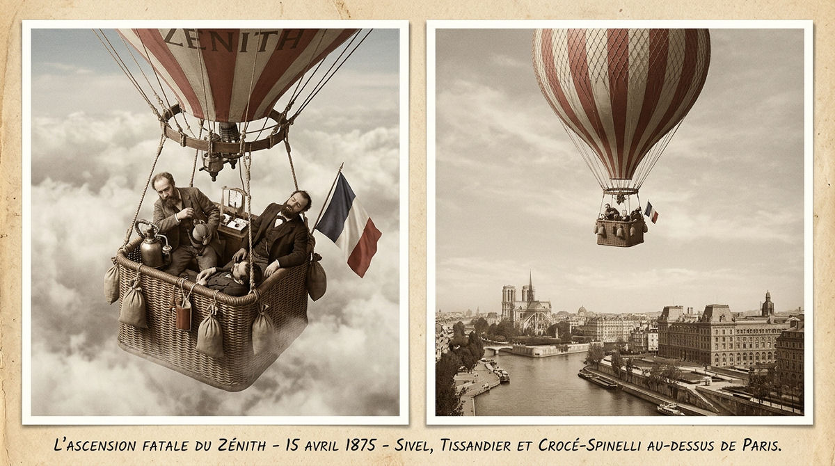 A tragédia do balão Zénith em 1875. que assentou as bases de segurança de voo em altas altitudes
