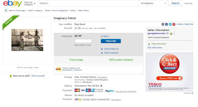 Jovem est tentando vender seu amigo imaginrio no eBay