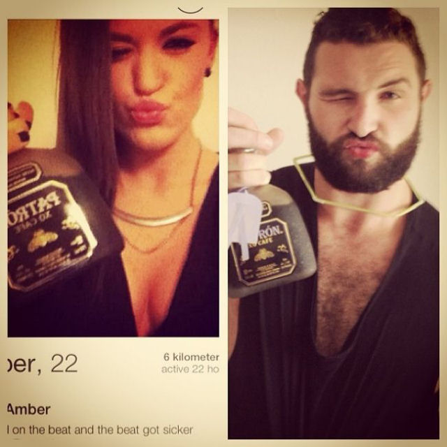 Barbudo australiano recria hilariantes selfies femininas de aplicativo de encontros 21