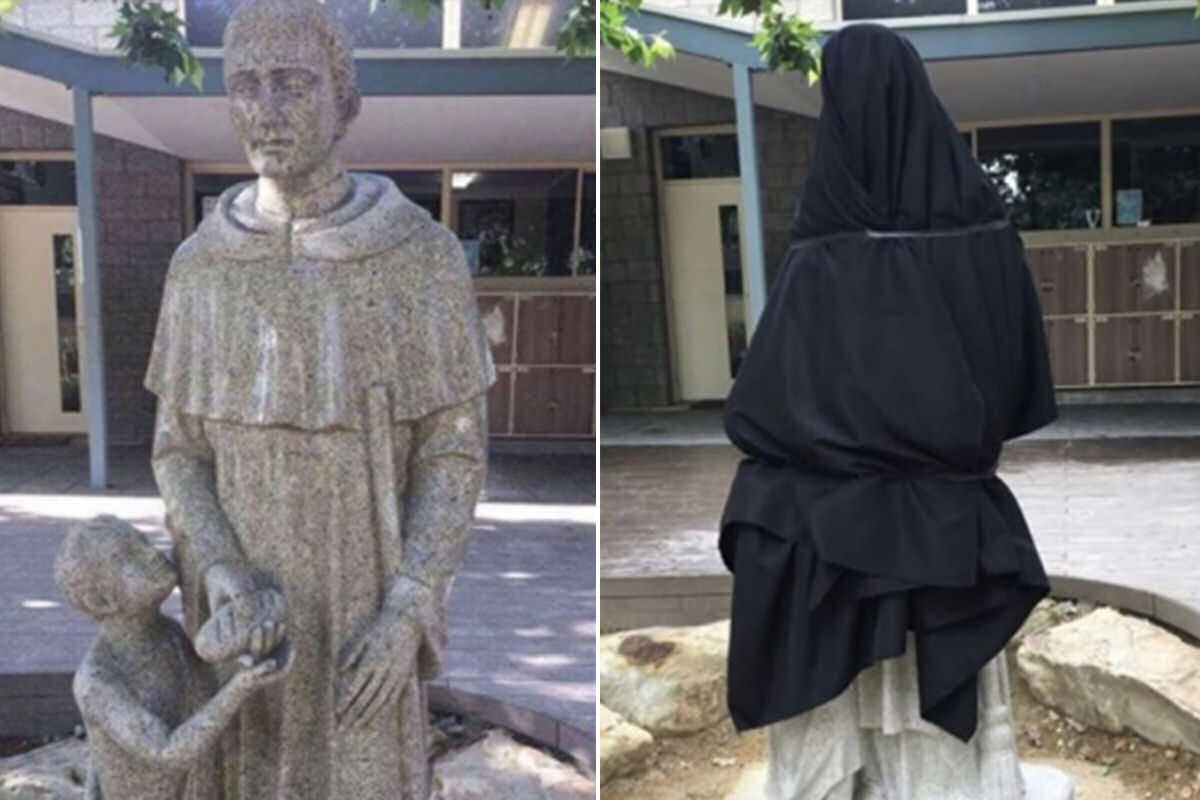 Escola catlica australiana  obrigada a cobrir uma esttua por sua conotao pervertida