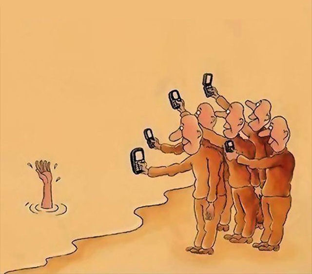 Ilustraes e um curta de quinta que satirizam nossa alienao com os smartphones