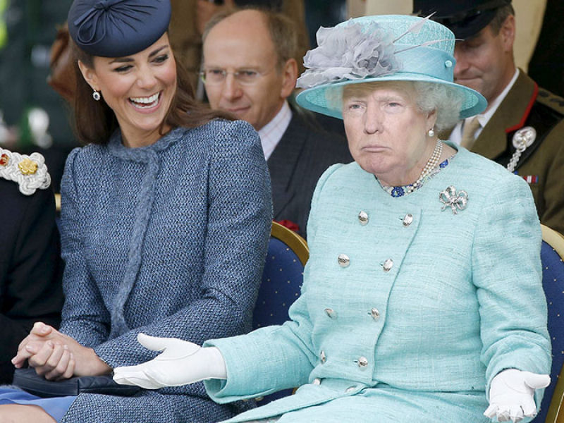 As montagens que combinam a cara de Trump com a da rainha da Inglaterra 01