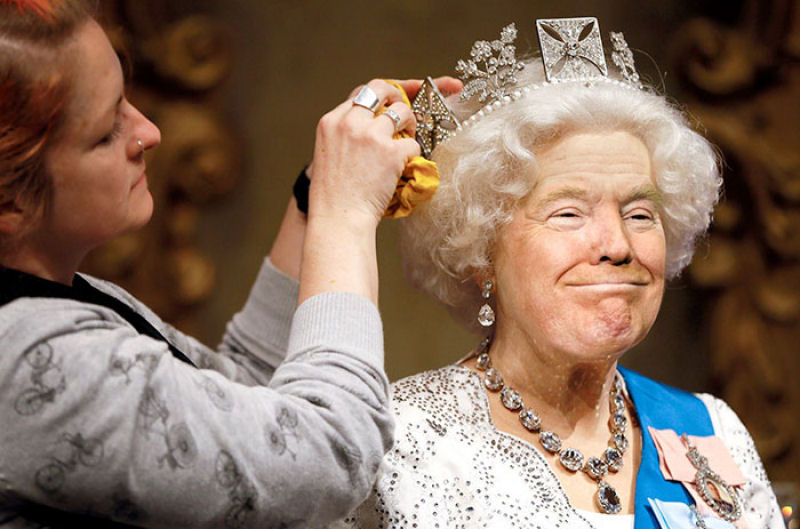 As montagens que combinam a cara de Trump com a da rainha da Inglaterra 02