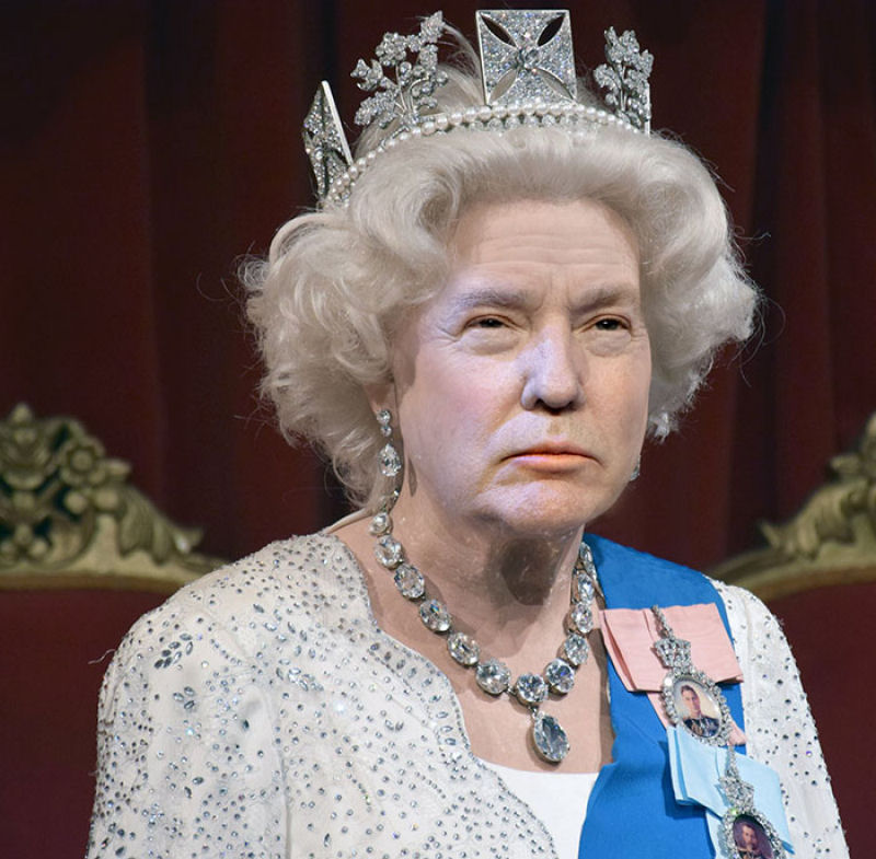 As montagens que combinam a cara de Trump com a da rainha da Inglaterra 03