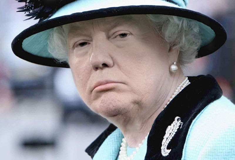 As montagens que combinam a cara de Trump com a da rainha da Inglaterra 05