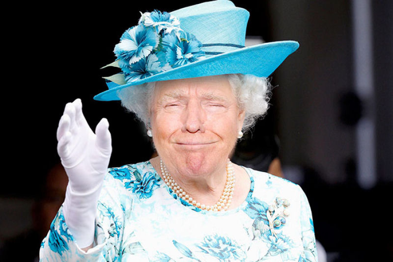As montagens que combinam a cara de Trump com a da rainha da Inglaterra 07